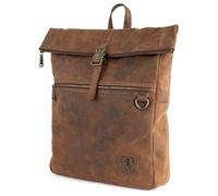 Berliner Bags Utrecht XL Sac à Dos en Cuir Véritable avec Compartiment pour Ordinateur Portable 17 Pouces - Roll-Top Élégant pour Homme et Femme, Idéal pour le Vélo ou le Quotidien - Marron