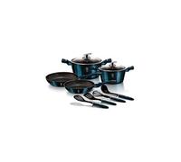 Batterie de Cuisine à Induction 10 Pièces Aluminium Antiadhésif sans PFOA Berlinger Haus Aquamarine Bleu marine 07659