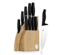 Berlinger Haus Bamboo BH-2979 Lot de 10 couteaux avec support Noir mat