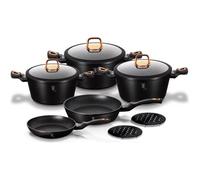 BERLINGER HAUS Batterie de cuisine 10 pcs, Noir Rose Collection