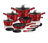 Berlinger Haus - BH/1226N - Ensemble de Batterie De Cuisine De 15 Pc, Édition Bordeaux De Ligne Métallique