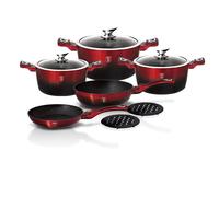 BERLINGER HAUS BH-1631 ENSEMBLE DE CUISINE EN GRANIT MÉTALLIQUE BORDEAUX 10 PIÈC