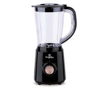 Berlinger Haus Blender de table, 500 W, 1,5 l, 2 vitesses avec fonction turbo, lames en acier inoxydable, design élégant noir/rose doré, carafe avec échelle et verrouillage de sécurité