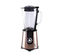 Berlinger Haus, Blender électrique avec bocal en verre de 1,75 L, 1000 W,or rose, Collection Rose Gold, Noir avec bouton d'anneau chromé en argent brillant, Pieds antidérapants, acier inoxydable