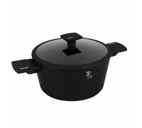 Berlinger Haus Casserole de 24 cm avec revêtement antiadhésif en titane et couvercle, collection noir mat, convient pour l'induction et durable