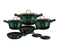 Berlinger Haus Emerald Collection Lot de 10 ustensiles de cuisine en acier inoxydable émaillé BH/6065 18/8