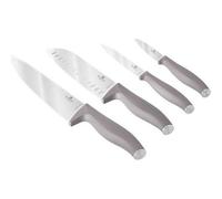 Berlinger Haus Ensemble De Couteaux De Cuisine 4 Pièces - Acier Inoxydable De Haute Qualité, Inclut Couteau Chef 20 Cm, Santoku 17,5 Cm, Utilitaire 12,5 Cm, Éplucheur 9 Cm, Taupe Mat