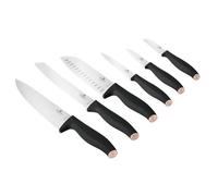 Berlinger Haus Ensemble De Couteaux De Cuisine 6 Pièces, Acier Inoxydable, Manche Ergonomique, Inclut Couteau Chef Et Santoku, Boîte Magnétique, Design Élégant Noir-Rose