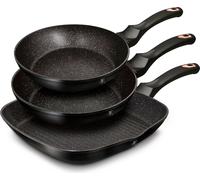Berlinger Haus Ensemble de poeles a frire 3 pieces 20/24/28 cm Black Rose BH6156