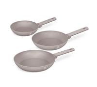 Berlinger Haus Jeu De Poêles Antiadhésives, Aluminium Forgé, Induction, Manche Ergonomique, Sans Pfoa, 20/24/28 Cm, Collection Taupe