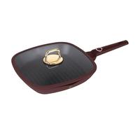 Berlinger Haus Leonardo Collection Poêle grill avec couvercle Turbo-Induction 28 cm 2,1 l Revêtement antiadhésif TitanPro Bordeaux