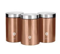Berlinger Haus, Lot de 3 Boites de Rangement, Collection Rose Gold, Couleur métallique moderne, Facile à ouvrir et fermer, Qualité supérieure, en acier inoxydable, élégant