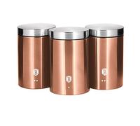 Berlinger Haus, Lot de 3 Boites de Rangement, Collection Rose Gold, Couleur métallique moderne, Facile à ouvrir et fermer, Qualité supérieure, en acier inoxydable, élégant