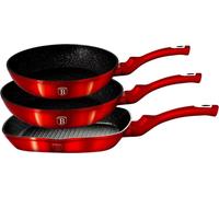 Berlinger Haus lot de 3 poeles en granit 20/24/28cm Metallic Line Burgundy BH1289N
