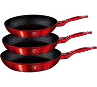 Berlinger Haus lot de 3 poeles en granit Red Metallic Line 28133