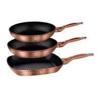Berlinger Haus lot de 3 poeles en granit Rose Gold Line 9043