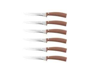 Berlinger Haus Lot de 6 couteaux à steak en or rose Metallic Line - Matériaux de qualité supérieure et design élégant