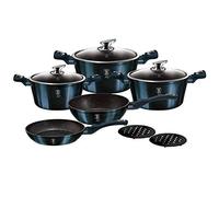 Berlinger Haus Batterie de cuisine Metallic Line Aquamarine – 10 pièces acier inoxydable 18/8