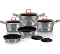 Berlinger Haus Moonlight Set de 10 casseroles à induction en aluminium anti-adhésif 3 casseroles 3 poêles à frire Gris
