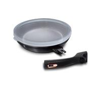 Berlinger Haus, Poele, 24 cm, avec poignée détachable, Collection Black Rose, en aluminium forgé, revêtement en marbre antiadhésif à 3 couches, Convient à tous types de plaques de cuisson