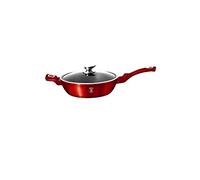 Berlinger Haus, Poele avec couvercle, 28 cm, Collection Burgundy, en aluminium forgé, revêtement en marbre antiadhésif à 3 couches, Poignée ergo, Convient à tous types de plaques de cuisson