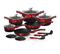 BerlingerHaus Batterie de cuisine Collection Metallic Line 15 pièces Noir Bordeaux