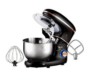 Berlinger Haus, Robot de Cuisine, Collection Black Rose, 6 vitesses avec fonction d'impulsion turbo, Facile à nettoyer, Fonction ouverte/fermeture facile, Bol en acier inoxydable, Lumière LED