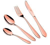 Berlinger Haus Rose Gold Mirror Ménagère Dorés 24-Piece Acier Inoxydable, Set de Couverts de Table 6 Personnes, Camping, Hotels, Finition Brillante, Cutlery Set Modern Elegant Design, Or Rose