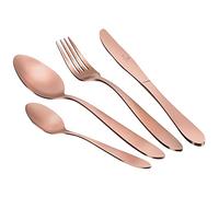Berlinger Haus Rose Gold Satin Ménagère Or Mat 24-Piece Acier Inoxydable, Set de Couverts de Table 6 Personnes, Camping, Hotels, Finition Satiné, Cutlery Set Modern Elegant Design, Or Rose