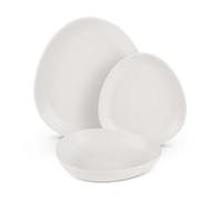 Berlinger Haus Sahara Collection Sahara Service de table 18 pièces en forme de triangle, blanc mat, élégant et facile d'entretien