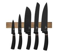 Berlinger Haus Set de couteaux avec bloc en bois magnétique 6 pièces Black Rose Collection | Élégant et de qualité supérieure