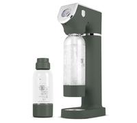 Berlinger Haus Sodabar Machine à soda avec 2 bouteilles de 1 l et 0,5 l en acier inoxydable sans électricité, compatible CO2, utilisation manuelle, Matte Green Collection