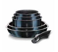 Berlinger Haus Lot de 12 casseroles et poêles à induction avec poignée amovible Bleu marine