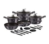 Berlinger Haus, Batterie de Cuisine de 17 Pièces, Metallic Line Carbon Pro Edition, Collection Carbon Pro, en aluminium forgé et d'un revêtement antiadhésif noir à 3 couches, BH/6920