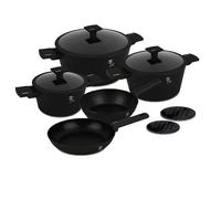 Berlinger Haus Batterie de cuisine 10 pièces noir mat avec surface en titane BH-8197