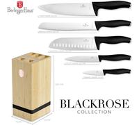 BerlingerHaus BH/2970 Bloc de couteaux noir, or rose