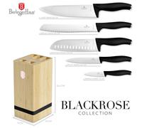 Coffret de couteaux BERLINGER HAUS BH-2970 BLACK ROSE dans un bloc de bambou