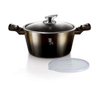 BerlingerHaus Cocotte BH-6606, surface en marbre 28 cm noir brillant avec 2 couvercles