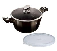 Berlingerhaus Cocotte avec surface en marbre 28 cm noir brillant collection 2 couvercles BH-6606
