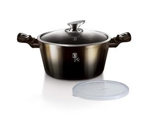 Berlingerhaus Cocotte avec surface en marbre 28 cm noir brillant collection 2 couvercles BH-6606