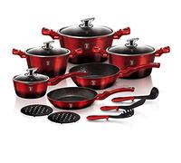 BerlingerHaus Batterie de cuisine Collection Metallic Line 15 pièces Noir Bordeaux