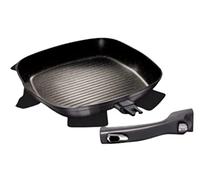 BerlingerHaus Poele à Griller 28 cm, Collection Carbon Pro, en aluminium forgé, antiadhésif à 3 couches, Poignée ergonomique et détachable, Convient à tous les types de plaques de cuisson