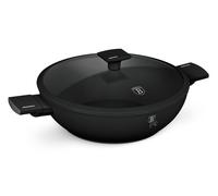BERLINGERHAUS Poêle WOK avec surface en titane et couvercle 30 cm Noir mat Collection BH-8182