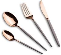BERLINGERHAUS Service de couverts en acier inoxydable 24 pièces poli taupe - or rose BH-3071