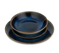 BERLINGERHAUS Set d'assiettes 18 pièces Deep sea Collection bleu BH-10301