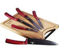 BERLINGERHAUS Set de couteaux antiadhésifs + planche à découper 6 pcs. Burgundy Line BH-2552
