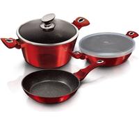 BERLINGERHAUS Set de vaisselle avec surface en marbre 5 pcs Burgundy Metallic Line