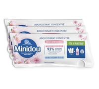 Berlingots Minidou, Fleurs d’Amandier : Minidou - Adoucissant concentré Fleurs d’Amandier | Peaux sensibles | 93% d’origine naturelle, hypoallergénique & sans colorant | Berlingots 30 lavages 3x200mL