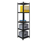 Berlinlodge Étagère de Rangement Bibliothèque Ragnar | HxLxP 180x45x45cm | Capacité de Charge 100kg | Noir Mat