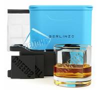 Berlinzo Moule à glaçons transparent de qualité supérieure - Grands glaçons carrés de 5,3 cm pour whisky et cocktails - Moule à glaçons facile à enlever - Sac de rangement et inserts en silicone